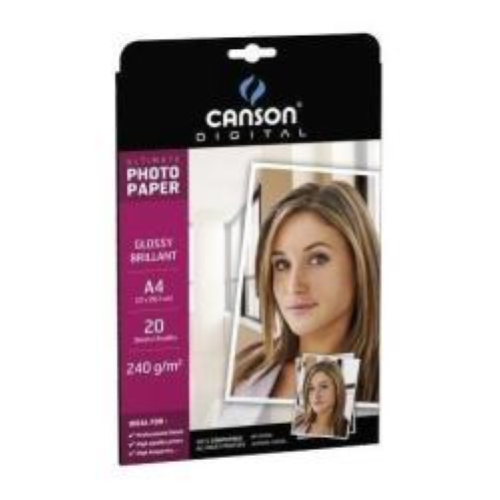 CANSON ULTIMATE CARTA FOTOGRAFICA BIANCO SATINATO FORMATO A4 270GR/M2 CONF 20 FOGLI